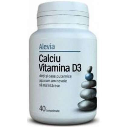 Calciu Vitamina D3 Alevia 40 comprimate (Concentratie: 500 mg)