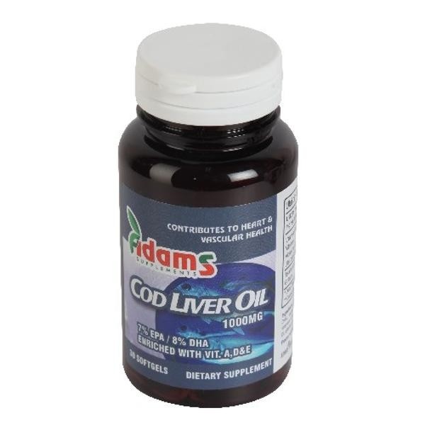 Cod Liver Oil 1000 mg Adams Vision (Ambalaj: 30 capsule)