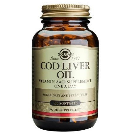 Cod Liver Oil (Ulei din ficat de cod) Solgar 100 capsule (Concentratie: 462 mg)