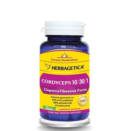 Cordyceps Ciuperca Tibetana Forte Herbagetica capsule (Ambalaj: 30 capsule)