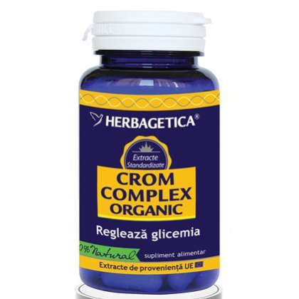 Crom Complex Organic Herbagetica capsule (Ambalaj: 120 capsule, TIP PRODUS: Suplimente alimentare, Concentratie: 430 mg)