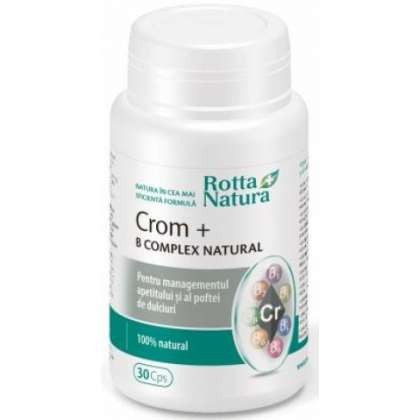 Crom plus B Complex Natural Rotta Natura 30 capsule (TIP PRODUS: Suplimente alimentare, Concentratie: 420 mg)