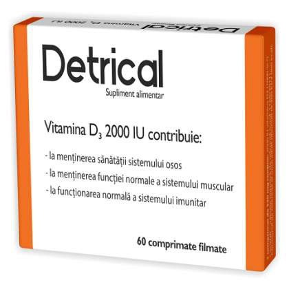 Detrical (vitamina D3) 2000UI Zdrovit 60 comprimate (Concentratie: 320 mg)