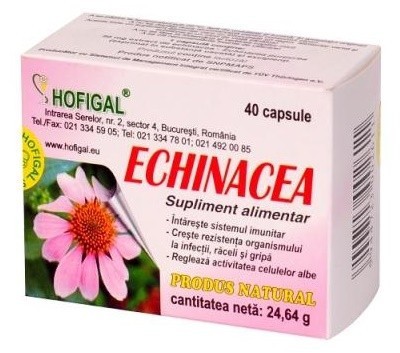 Echinacea Hofigal 40 capsule (Concentratie: 40 comprimate)