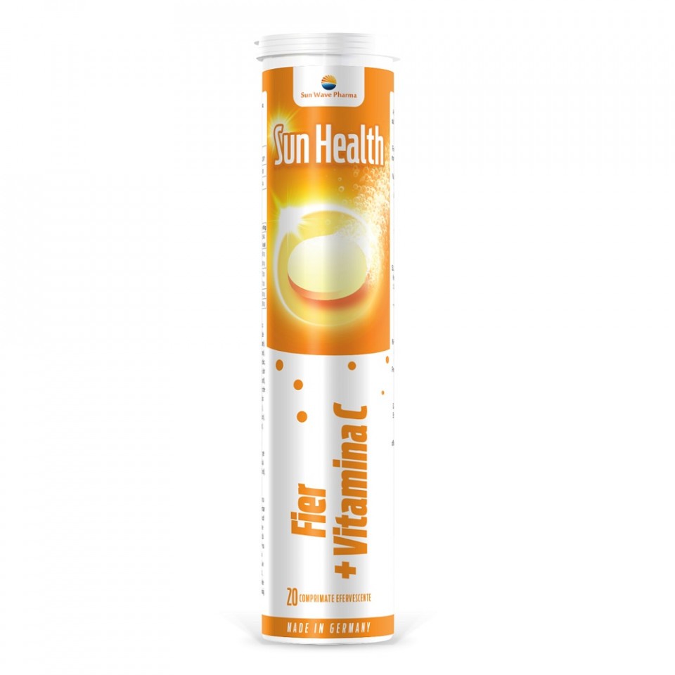 Fier + Vitamina C Sun Health 20 comprimate efervescente Sun Wave (TIP PRODUS: Suplimente alimentare)
