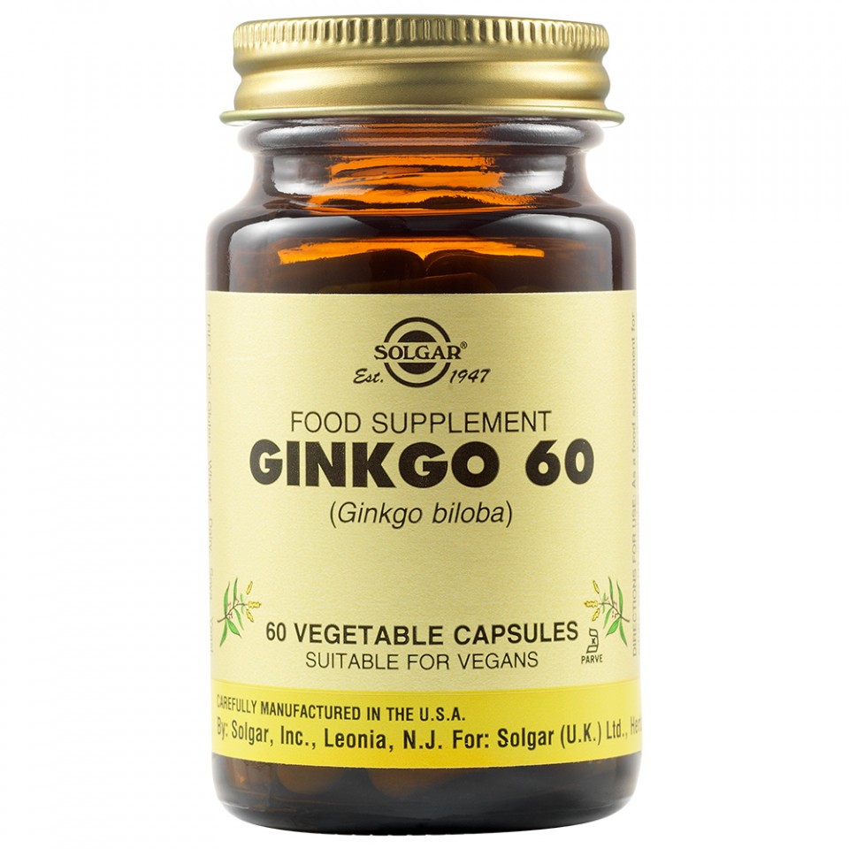 Ginkgo Biloba 60, 60 capsule, Solgar (Gramaj: 60 comprimate)