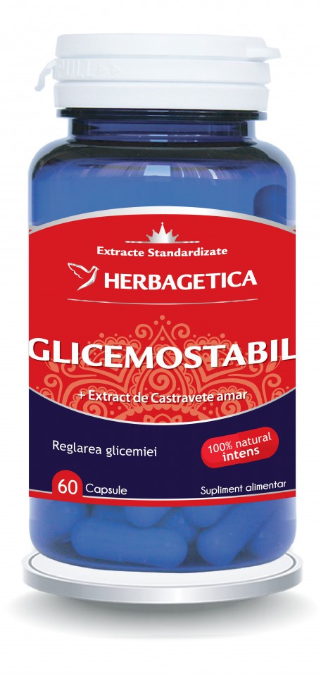 GlicemoStabil Herbagetica capsule (Ambalaj: 120 capsule, Concentratie: 350 mg)