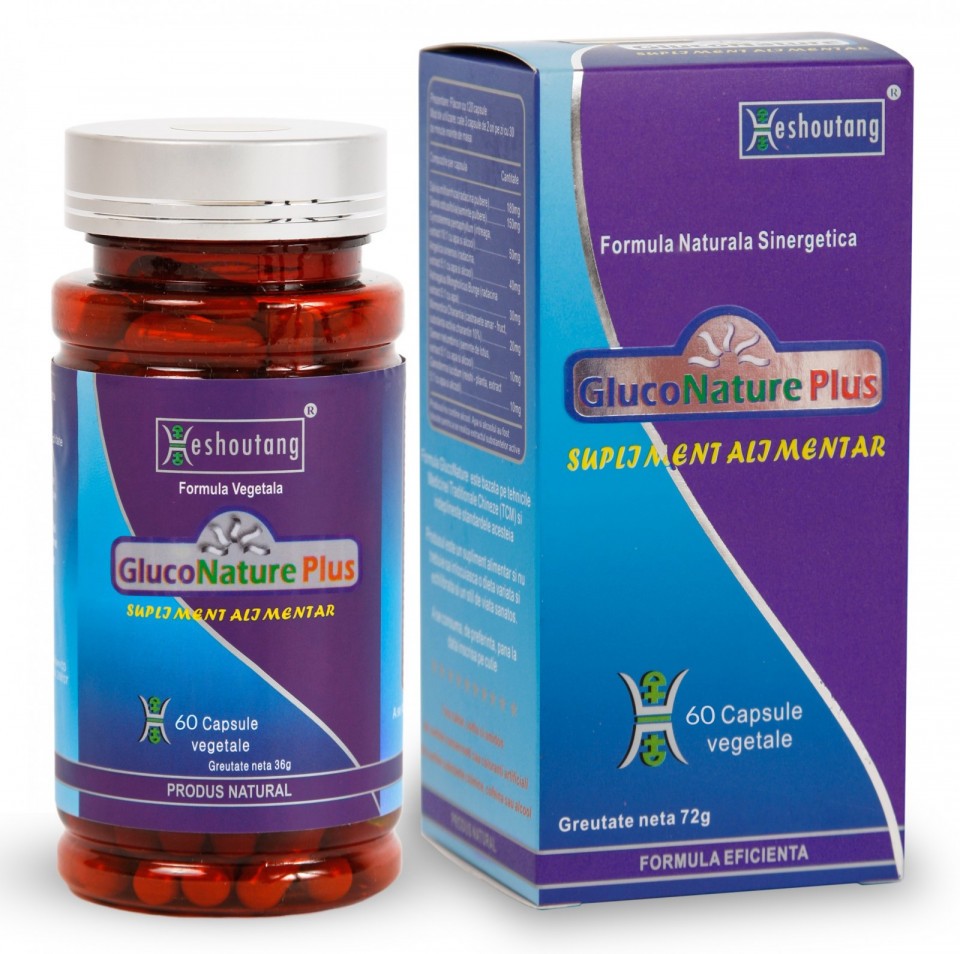 GlucoNature Plus (Diabet 1) Heshoutang Darmaplant 60 capsule (Concentratie: 510 mg)