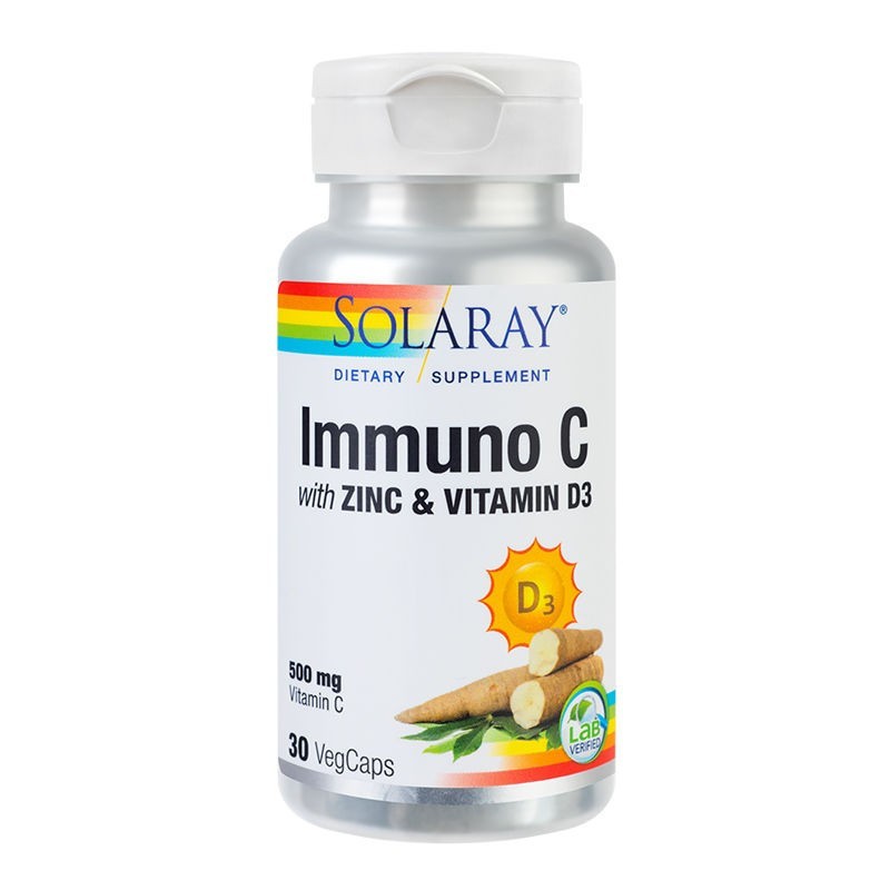 Immuno C cu Zinc si Vitamina D3, Solaray ,Secom (Concentratie: 30 capsule + 30 capsule)