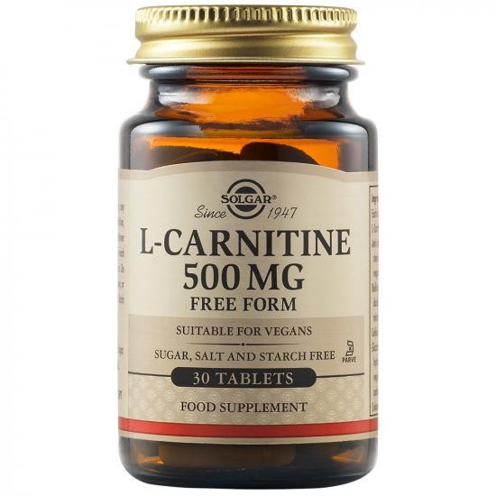 L-Carnitină 500 mg, 30 tablete, Solgar (Concentratie: 30 capsule)