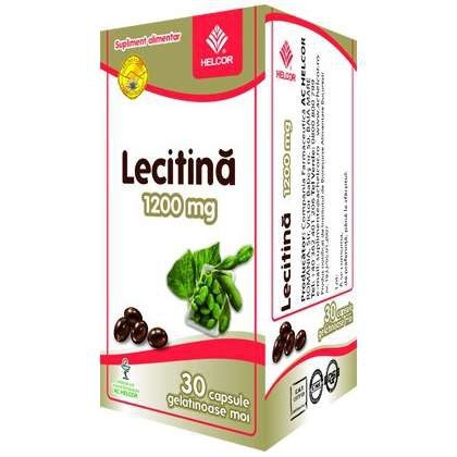Lecitina 1200 mg Helcor 30 capsule (Concentratie: 1200 mg)
