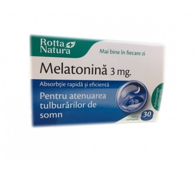 Melatonina sublinguala 3 mg Rotta Natura 30 tablete (Concentratie: 3 mg)
