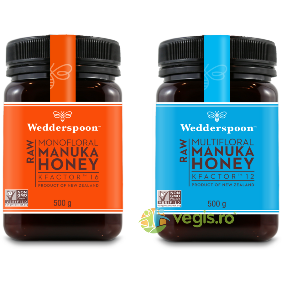 Miere De Manuka KFactor 16 RAW 500g + Miere De Manuka KFactor 12 RAW 500g Pachet PROMO