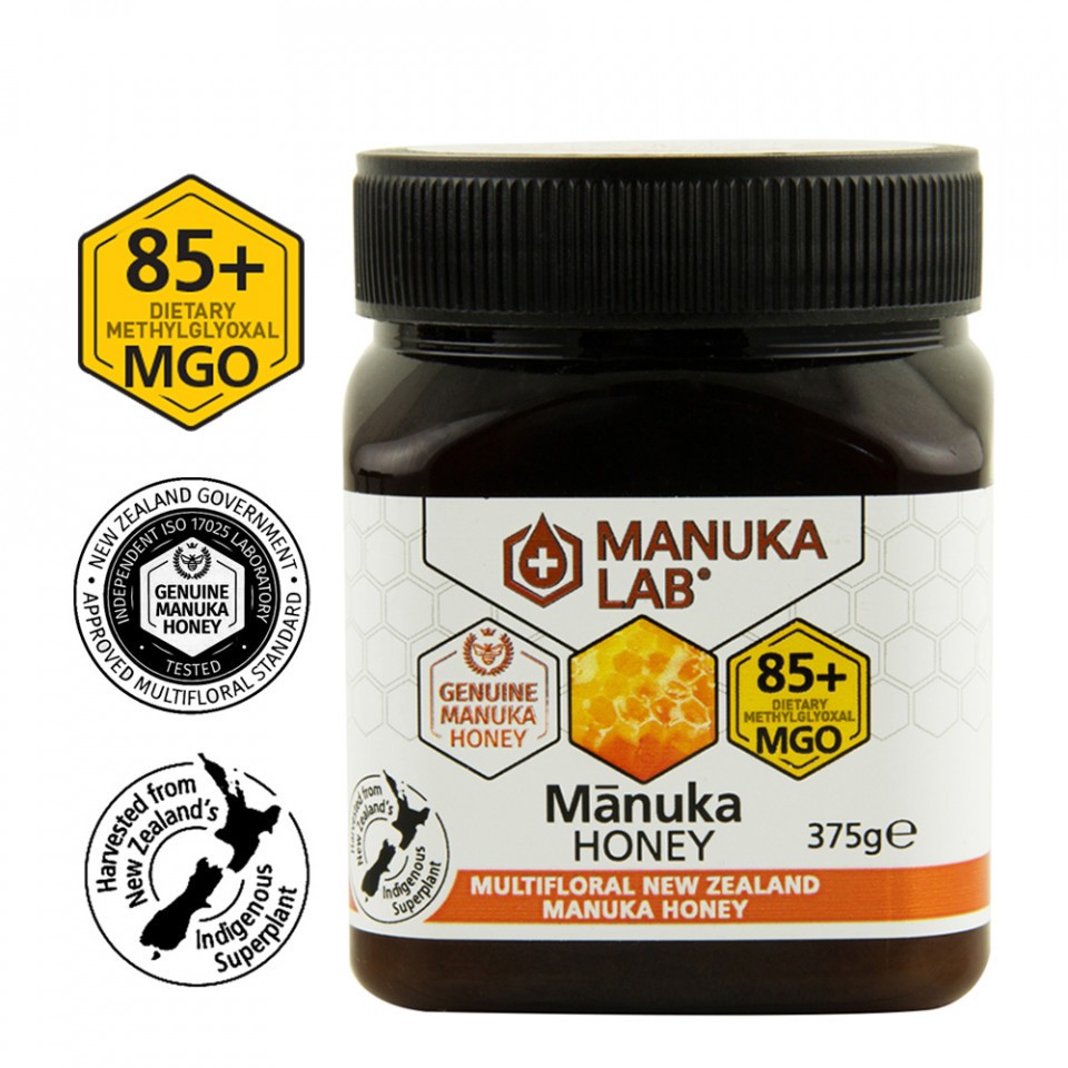 Miere de manuka poliflora / lamaie MGO 85+, 375 g, Manuka Lab (Concentratie: 375 g)