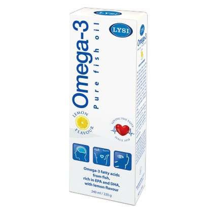 Omega 3 cu aroma de lamaie 240 ml LYSI (Concentratie: 240 ml)