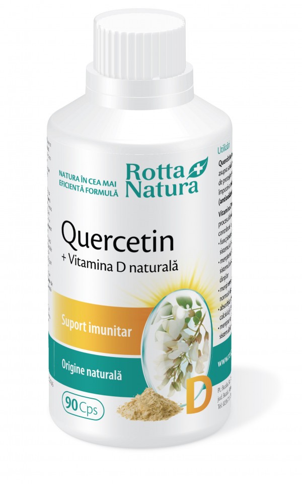 Quercetin + Vitamina D naturala, Rotta Natura capsule (Cantitate: 90 tablete)