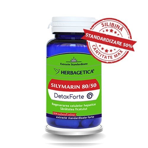 Silymarin 80/50 Detox Forte Herbagetica capsule (Ambalaj: 60 capsule, Concentratie: 440 mg)