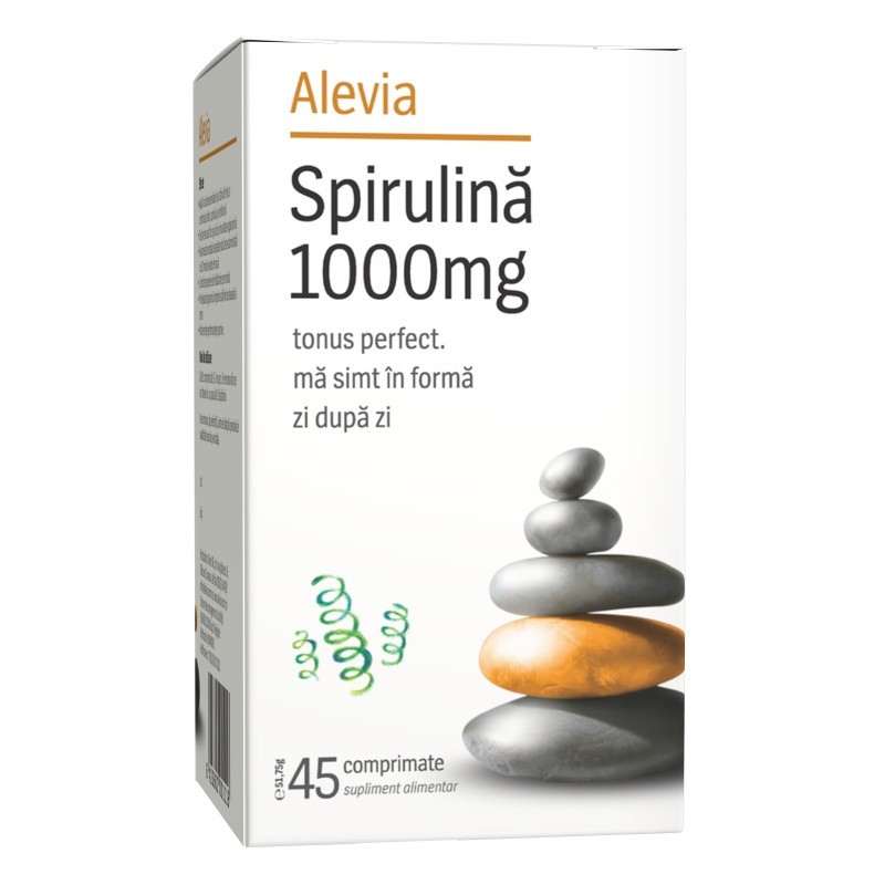 Spirulina 1000 mg Alevia 45 comprimate (Concentratie: 1000 mg)