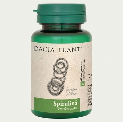 Spirulina 500 mg Dacia Plant 60 comprimate (Concentratie: 625 mg)