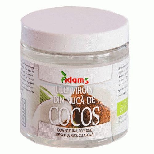 Ulei din nuca de Cocos Virgin Eco (presat la rece) Adams Vision (Gramaj: 1000 ml)