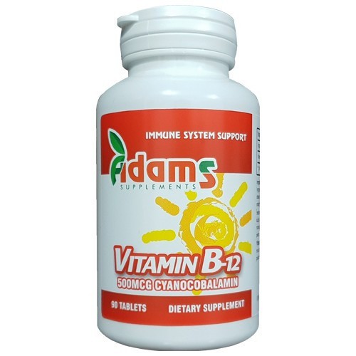 Vitamina B12 500mcg Adams Vision (Concentratie: 30 tablete)
