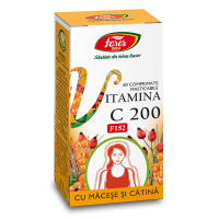 Vitamina c 200 mg cu macese si catina-f152-masticabila 60cpr FARES