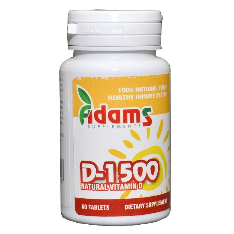 Vitamina D Naturala 1500 UI Adams Vision (TIP PRODUS: Suplimente alimentare, Concentratie: 180 tablete)