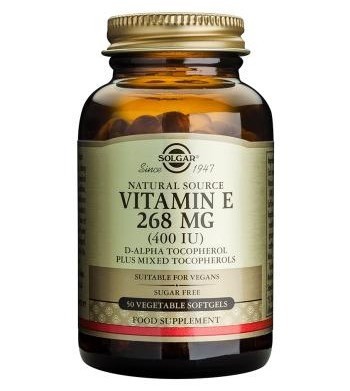 Vitamina E din surse naturale 268 mg (400 UI) Solgar 50 capsule (TIP PRODUS: Suplimente alimentare, Concentratie: 268 mg (400 UI))