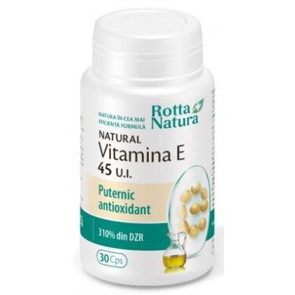 Vitamina E naturala 45 UI Rotta Natura 30 capsule (TIP PRODUS: Suplimente alimentare, Concentratie: 45 U.I.)