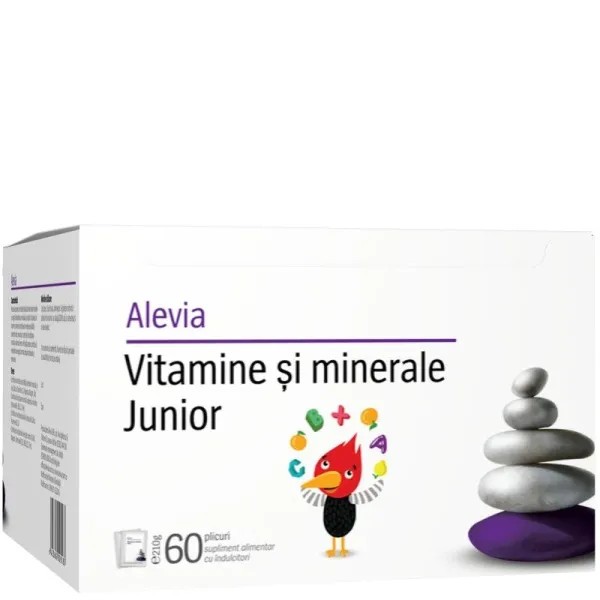 Vitamine si minerale Junior, 60 plicuri, Alevia (Concentratie: 60 plicuri)