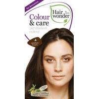 Vopsea permanenta fara amoniac, colour & care, 4 medium brown, hairwonder  40+20ml HENNAPLUS